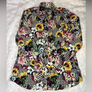 Paisley & Gray Multicolor Floral Houndstooth Shirt